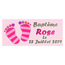 Mot personnalisé Baptême rose